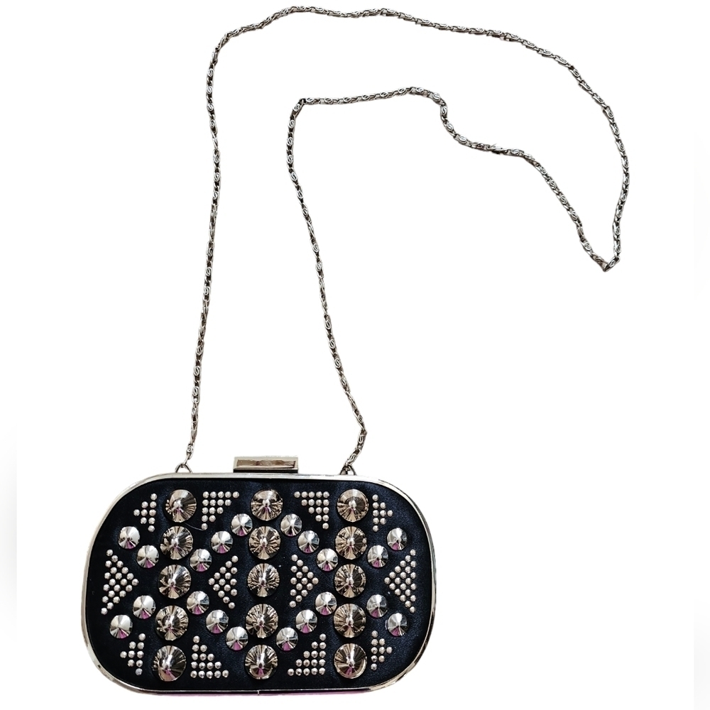 Aldo Black Gold Studded Mini Bag Clutch